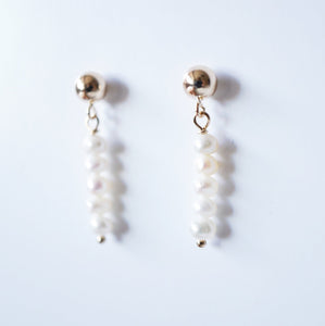 Tiny Pearl Gold Stud Earrings (Gisela) 