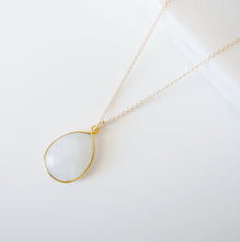 Load image into Gallery viewer, Moonstone Large Teardrop Pendant and Gold Necklace (Jenson) 