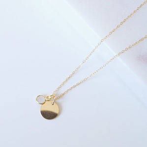 Moonstone and Gold Coin on Gold Necklace (Presley) // Gift for sister // Present for mom // Dainty necklace