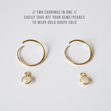 Load image into Gallery viewer, Quartz Gold Hoop Earrings (Valais)