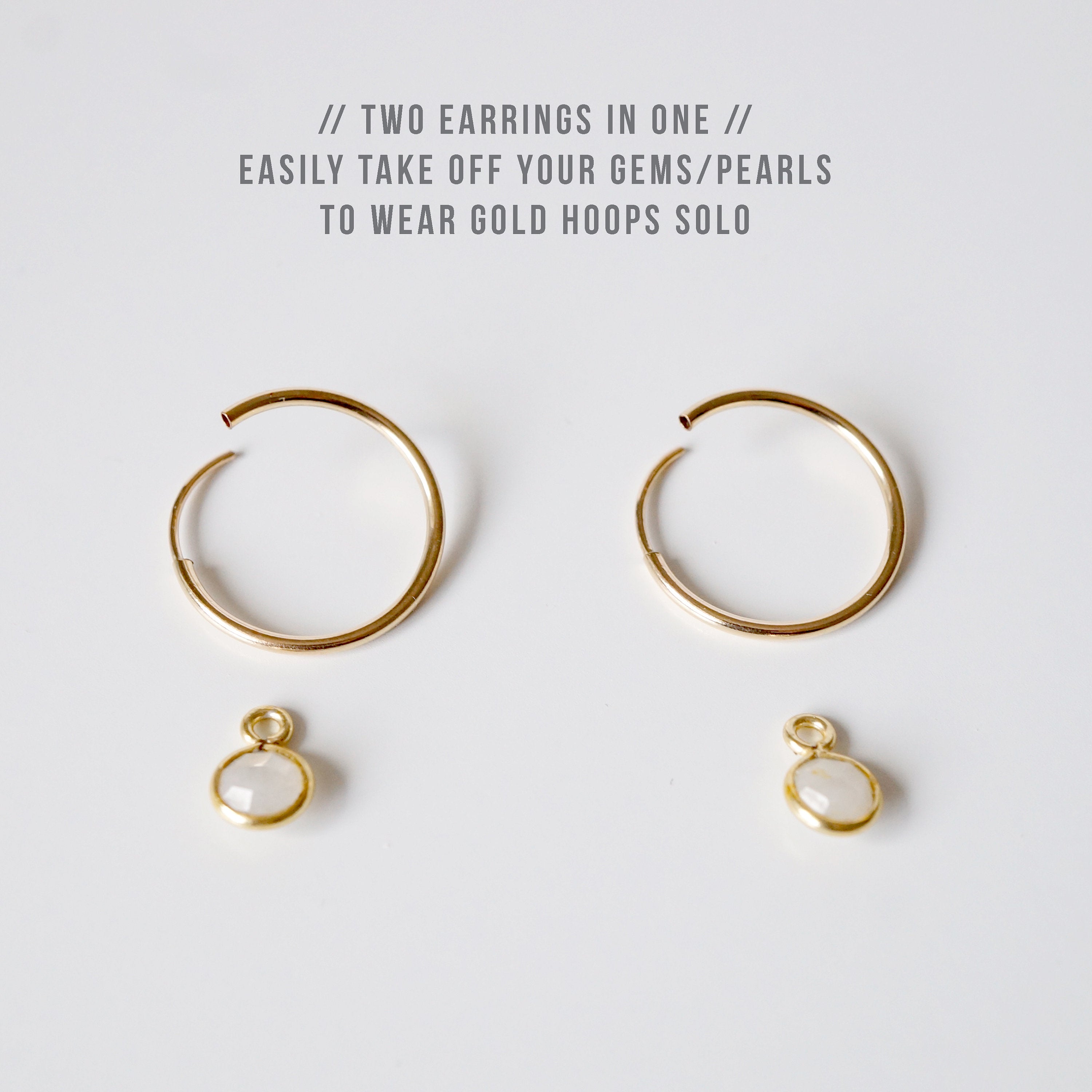 Rose Quartz Gold Hoop Earrings (Valais) // Gifts for her // Handmade earrings // Minimalist jewelry