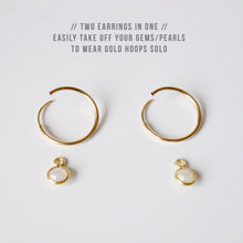 Load image into Gallery viewer, Quartz Gold Hoop Earrings (Valais) // Gifts for her // Handmade earrings // Minimalist jewelry