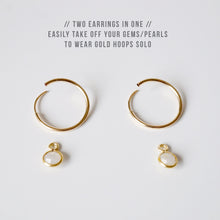 Load image into Gallery viewer, Pearl Gold Large Hoop Earrings (Lessi) // Gifts for her // Handmade earrings // Minimalist jewelry