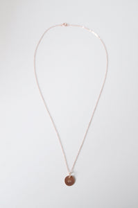 Tiny Heart on Rose Gold Coin - Rose Gold Necklace 