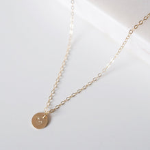 Load image into Gallery viewer, Tiny heart on Small Gold Coin - 14K Gold-fill Necklace 