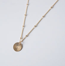 Load image into Gallery viewer, Tiny heart on Gold Coin - 14K Gold-fill Necklace 
