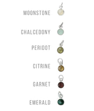 Load image into Gallery viewer, Emerald gemstones on Silver Hoop Earrings (Valais) // May birthstone // Minimalist jewelry // January birthstone