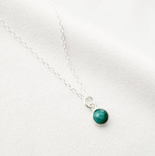 Load image into Gallery viewer, Tiny peridot stone on Sterling silver Necklace (Cira) // Gift for sister // Present for mom // Dainty necklace