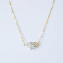 Load image into Gallery viewer, Herkimer Diamond Trio necklace on 14K Gold-fill or Sterling Silver Chain (Camila) // Gift for her // Handmade jewelry // Minimalist jewelry