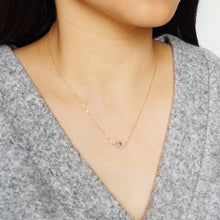 Load image into Gallery viewer, Herkimer Diamond Trio necklace on 14K Gold-fill or Sterling Silver Chain (Camila) // Gift for her // Handmade jewelry // Minimalist jewelry