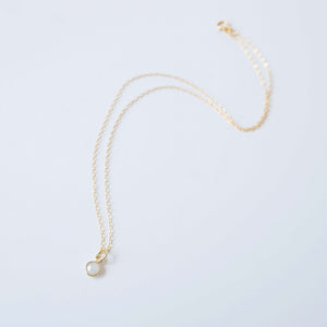 Tiny Pink Rose Quartz Gemstone on 14K Gold Fill Necklace (Cira) // February Birthstone // Gift for sister // Present for Girlfriend
