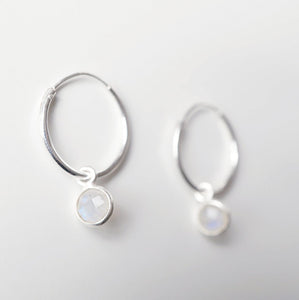 Citrine gemstones on Silver Hoop Earrings (Valais) // Gifts for her // Minimalist jewelry