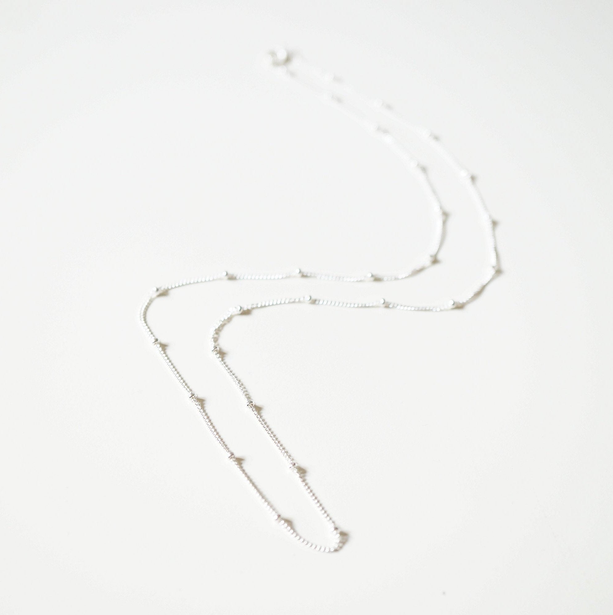 Dainty Silver Satellite Necklace 