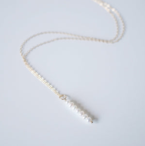 Delicate Pearls on 14K Gold-fill Necklace (Gisela) 