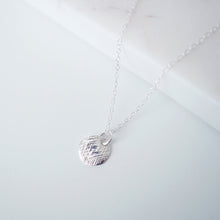 Load image into Gallery viewer, Sterling Silver Angled Textured Coin on Silver necklace (Casey) // Gift for her // Minimalist jewelry