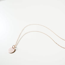 Load image into Gallery viewer, Rose Gold Coin on Rose Gold Necklace (Melanie) // Medium coin // Gift for sister // Present for mom // Dainty necklace