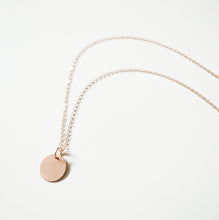 Load image into Gallery viewer, Rose Gold Coin on Rose Gold Necklace (Melanie) // Medium coin // Gift for sister // Present for mom // Dainty necklace