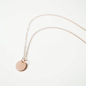 Rose Gold Coin on Rose Gold Necklace (Melanie) // Medium coin // Gift for sister // Present for mom // Dainty necklace