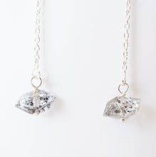 Load image into Gallery viewer, Herkimer Diamond and Sterling Silver Threader Earrings (Emery) // Gifts for her // Handmade jewelry // minimalist earrings