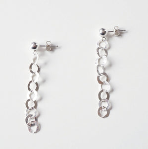 Silver textured earrings on sterling silver studs (Altair) 