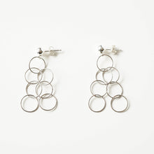 Load image into Gallery viewer, Silver loop earrings on sterling silver studs (Sirius) 