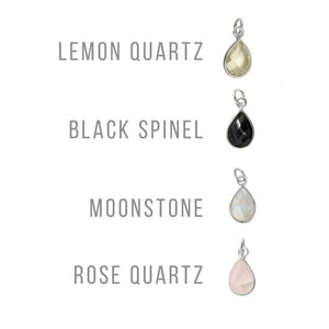Black Spinel Teardrop Earring on Sterling Silver studs (Isla) // Gift for her // Minimalist earring //