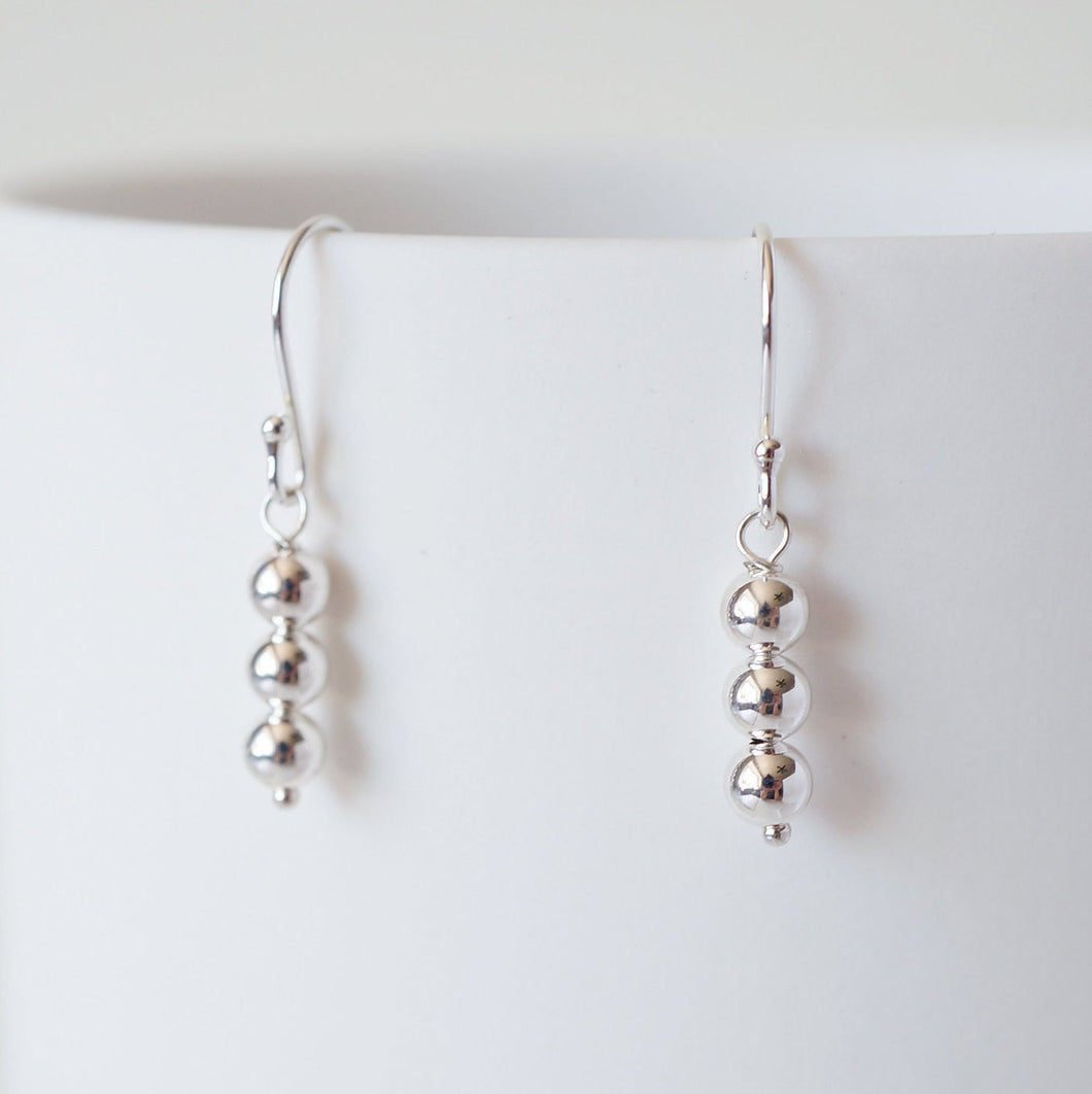 Trio Sterling Silver Orb Drop Earrings Nora Hunter Trove