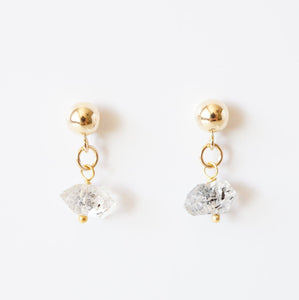 Herkimer Diamonds on 14K Gold-filled Studs (Aurora) // Gifts for her // Dainty earrings