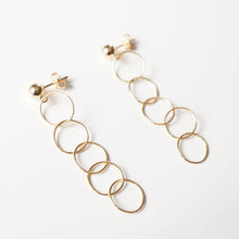 Load image into Gallery viewer, Gold loop earrings on 14K Gold studs (Luxa) 