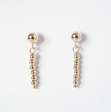 Load image into Gallery viewer, Petite gold orb earring drops on 14K Gold-filled Studs (Casper) 