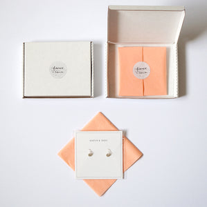 Petite gold orb earring drops on 14K Gold-filled Studs (Casper) 