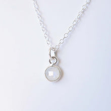 Load image into Gallery viewer, Tiny moonstone on Sterling silver Necklace (Cira) // Gift for sister // Present for mom // Dainty necklace