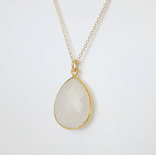 Load image into Gallery viewer, Moonstone Large Teardrop Pendant and Gold Necklace (Jenson) 