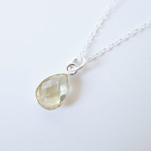 Load image into Gallery viewer, Lemon Quartz Teardrop Sterling Silver Necklace (Cannes) // Gift for her // Minimalist jewellery //