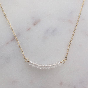 Quartz Crystal Gemstone necklace on 14K Gold-fill chain (Tristan) 
