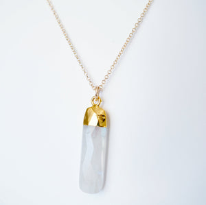 Moonstone Pendant and Gold Necklace (Aspen) // Gift for her // Minimalist jewellery // June birthstone