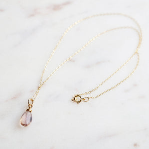 Violet Ametrine Gemstone Necklace with 14K Gold-fill Chain (Charlotte) // Gift for her // Handmade jewelry // Everyday necklace