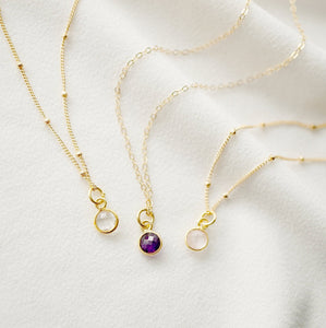 Tiny moonstone on Gold Necklace (Cira) // Gift for sister // Present for mom // Dainty necklace