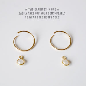 Keshi Pearl Gold Hoop Earrings (Perla) // Gifts for her // Handmade earrings // Minimalist jewelry