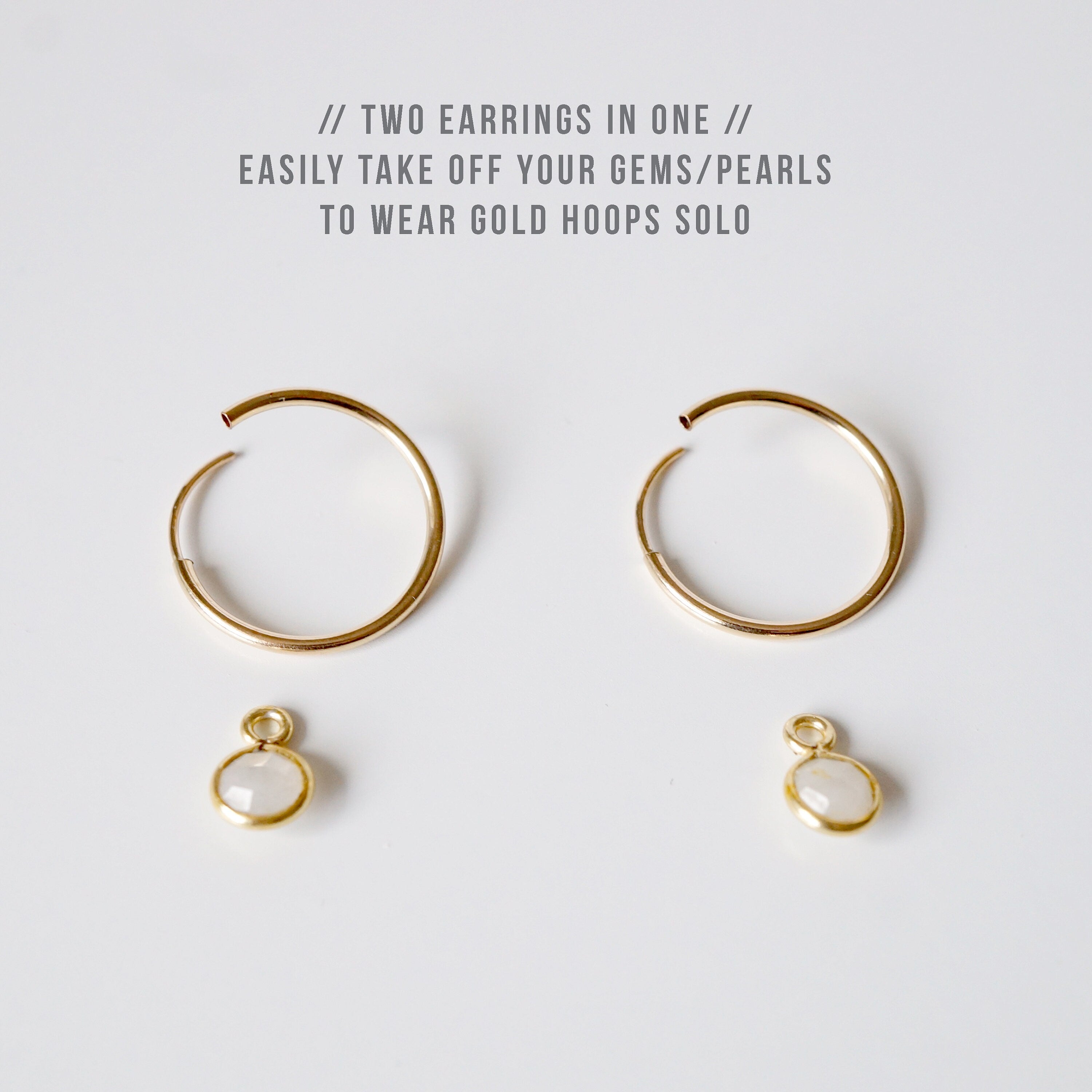Pearl Gold Hoop Earrings (Lessi) // Gifts for her // Handmade earrings // Minimalist jewelry