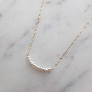 Tiny Pearl Gold Necklace (Grace) // 14K Gold filled Necklace // Bridal jewelry // Handmade jewelry // June birthstone