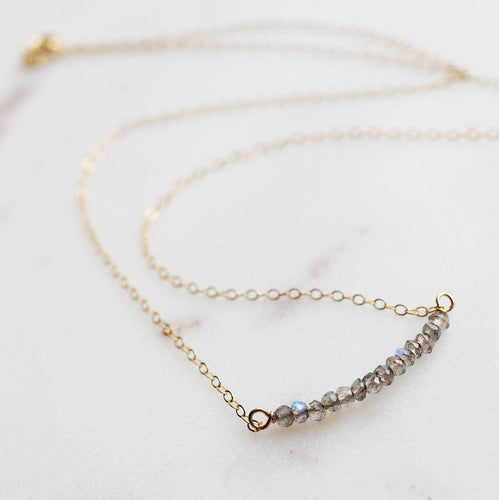 Labradorite crystal gemstones on 14K Gold-fill Necklace (Elise) // Gifts for her // Handmade jewelry // minimalist necklace