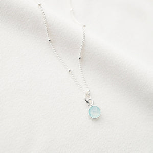 Tiny emerald stone on Sterling silver Necklace (Cira) // Gift for sister // Present for mom // Dainty necklace