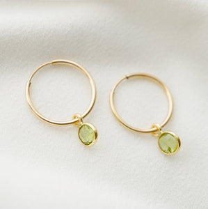 Quartz Gold Hoop Earrings (Valais) // Gifts for her // Handmade earrings // Minimalist jewelry