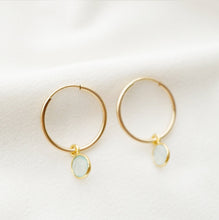 Load image into Gallery viewer, Quartz Gold Hoop Earrings (Valais)