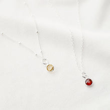 Load image into Gallery viewer, Tiny citrine on Sterling silver Necklace (Cira) // Gift for sister // November birthstone // Dainty necklace