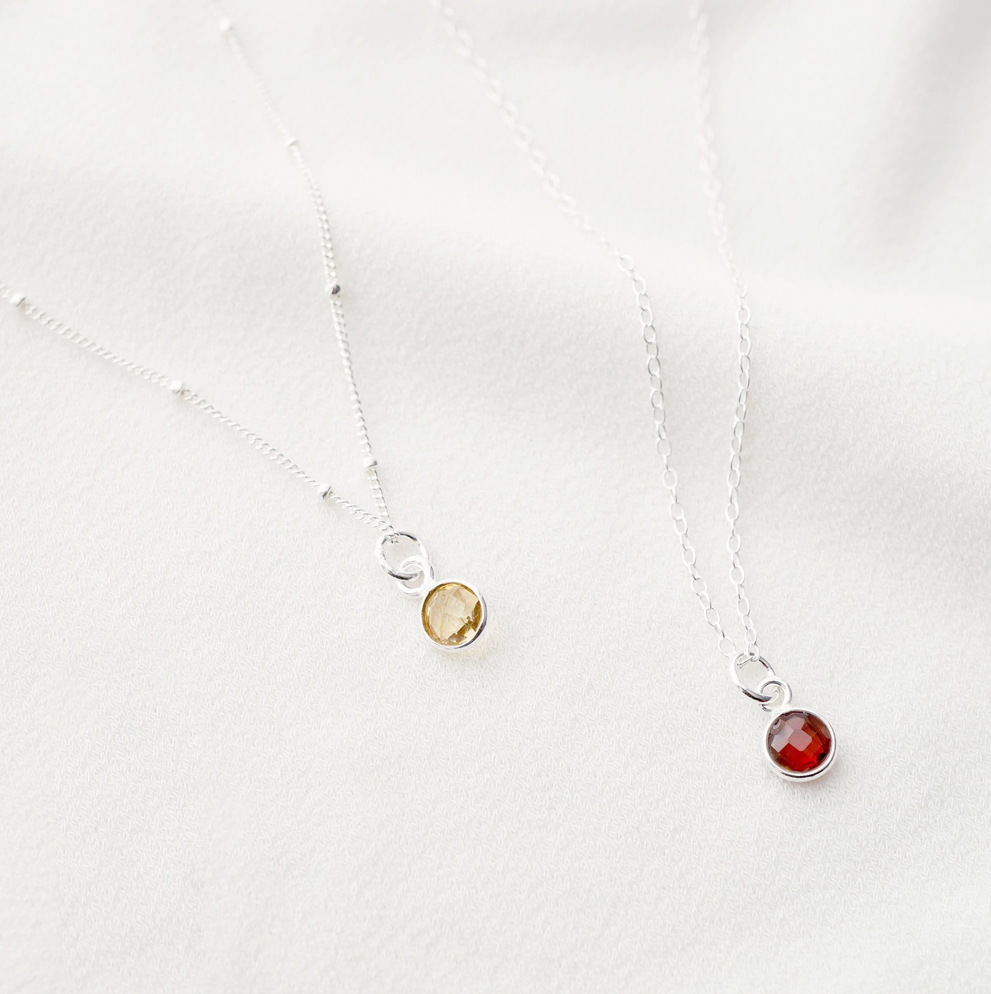 Tiny chalcedony on Sterling silver Necklace (Cira) // Gift for sister // Present for mom // Dainty necklace