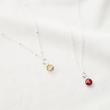 Load image into Gallery viewer, Tiny peridot stone on Sterling silver Necklace (Cira) // Gift for sister // Present for mom // Dainty necklace