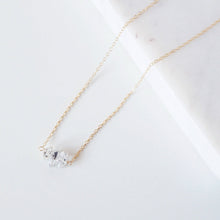 Load image into Gallery viewer, Herkimer Diamond Trio necklace on 14K Gold-fill or Sterling Silver Chain (Camila) // Gift for her // Handmade jewelry // Minimalist jewelry
