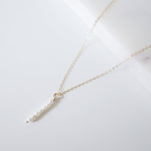 Delicate Pearls on 14K Gold-fill Necklace (Gisela) 